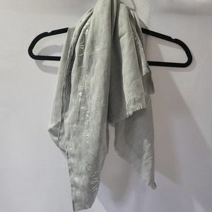 Calvin klein print logo foil scarf, gray and silver